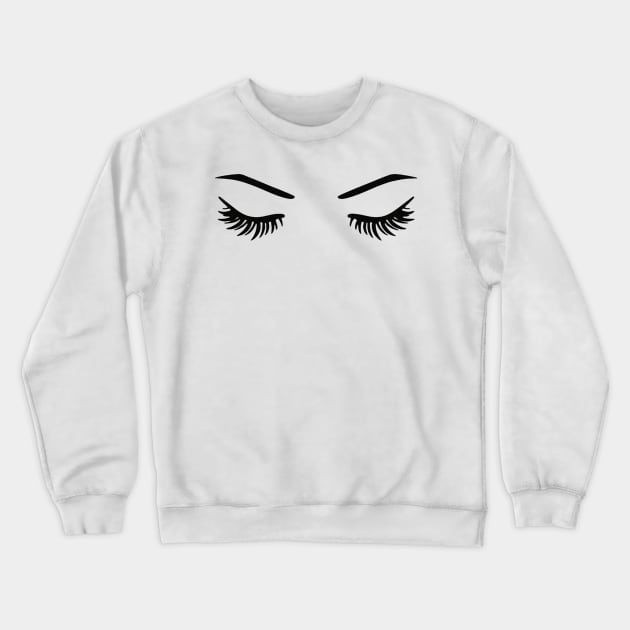 Eye lashes Sleepy Crewneck Sweatshirt by elenaartits